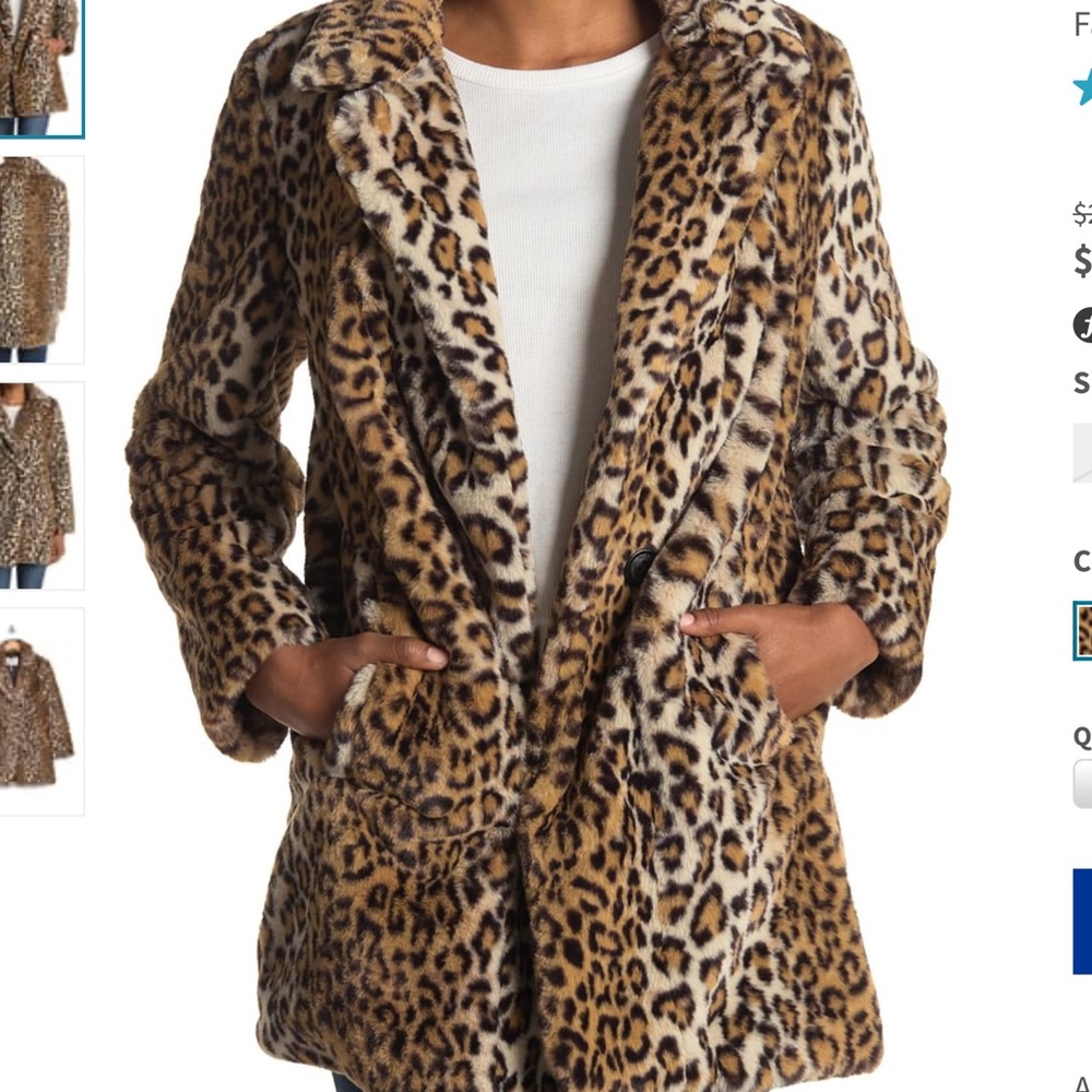 Leopard Print Fur Coat BCBG Generation NWT